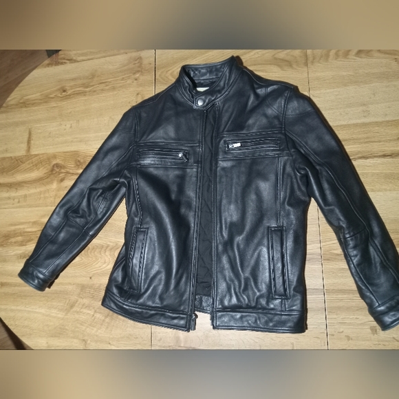Michael Kors Other - GUC leather Michael Kors black ZIp up leather jacket size medium